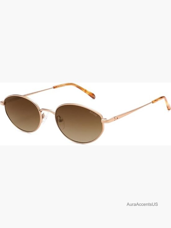 Retro Oval Polarized Sunglasses Lightweight Metal Frame UV Protection
